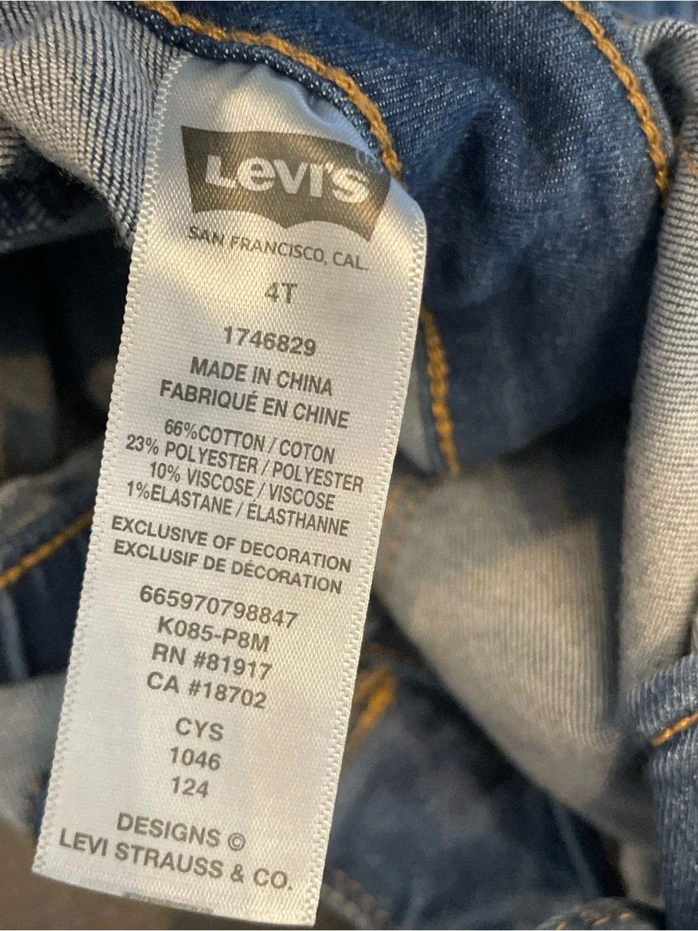 Levi's Kids Blue Denim Short Overalls - Picture 8 of 10